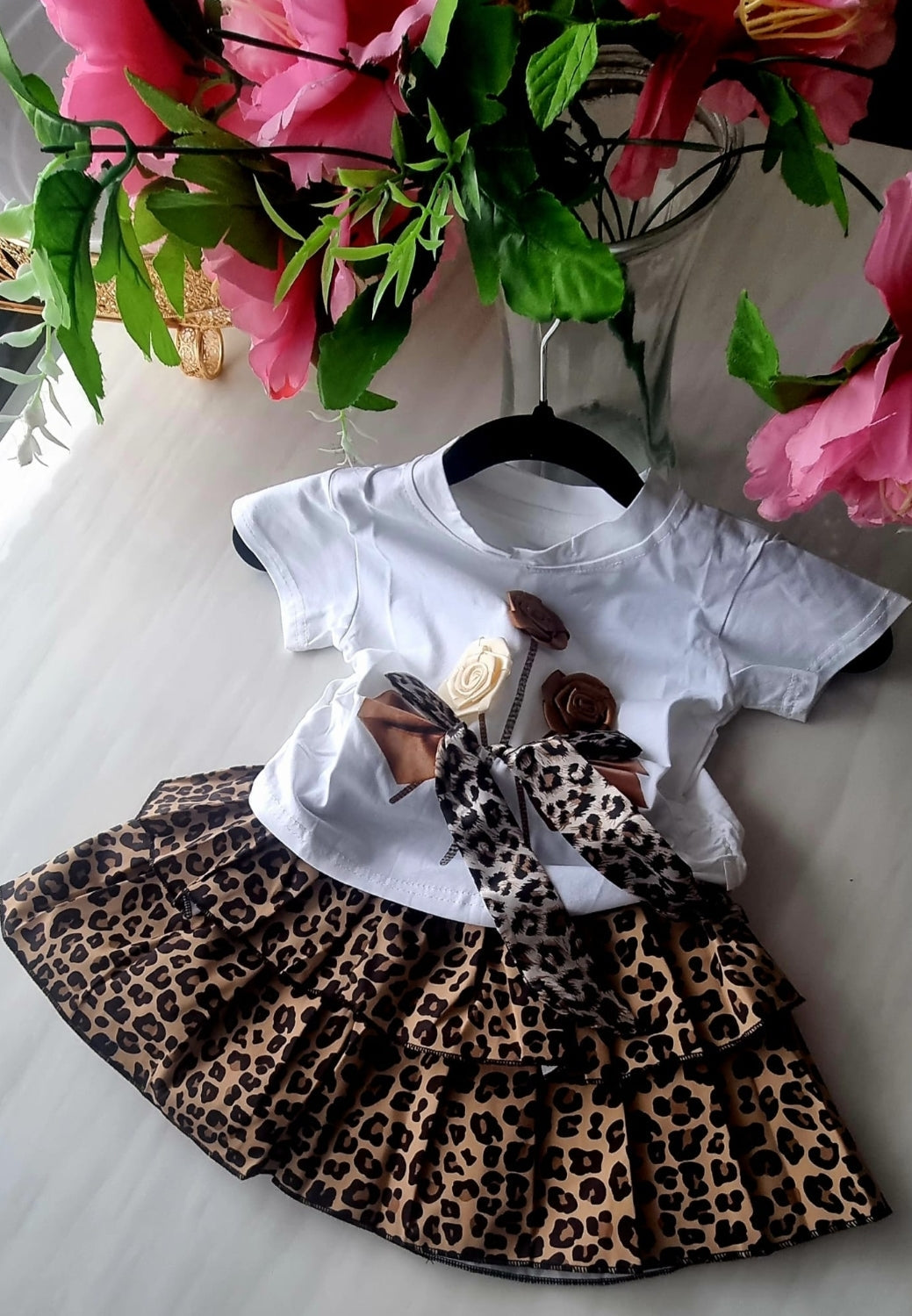 New Look Girl Set – Leopard Skirt Summer Casual Style